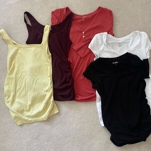 Old Navy - Five maternity t-shirts and tank tops